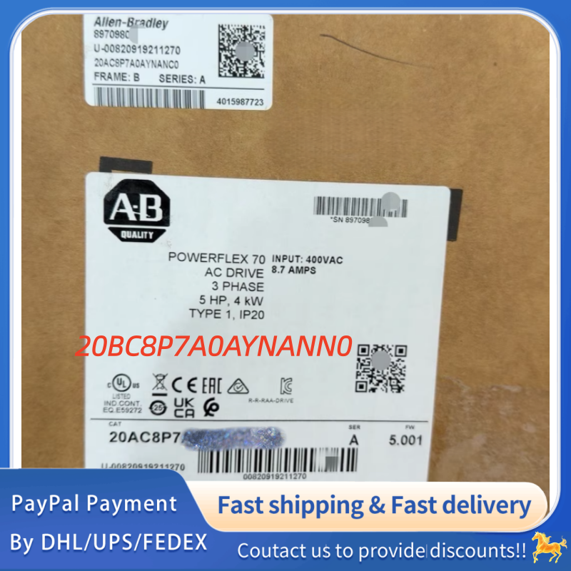 1PC NEW 20BC8P7A0AYNANN0 Allen‑Bradley (Rockwell Automation) Adjustable Frequency PowerFlex 700 AC  Drive  #QYM001 J1688