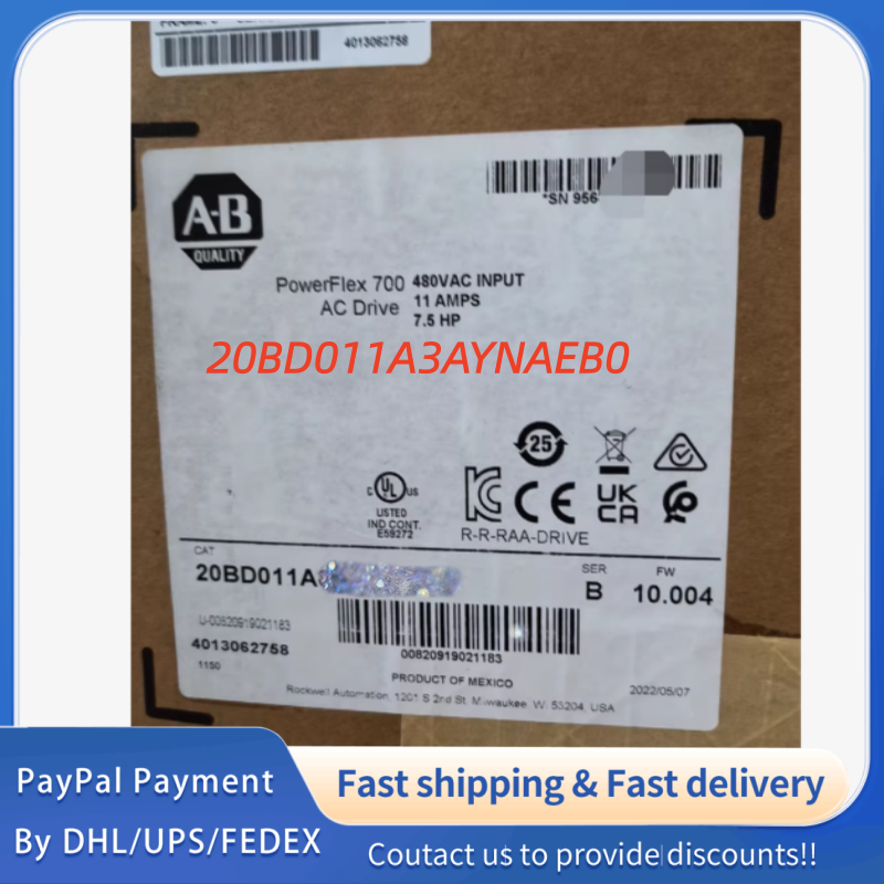 1PC NEW 20BD011A3AYNAEB0 Allen‑Bradley (Rockwell Automation) PowerFlex 700 AC  Drive  #QYM001 J1688