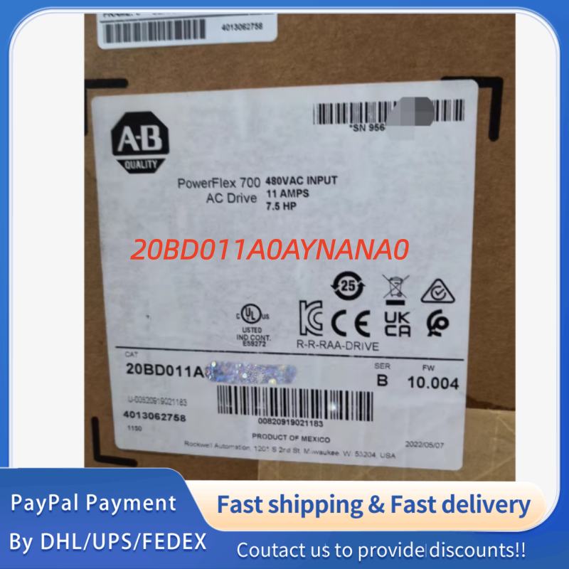 1PC NEW 20BD011A0AYNANA0 Allen‑Bradley (Rockwell Automation) PowerFlex 700 AC  Drive  #QYM001 J1688