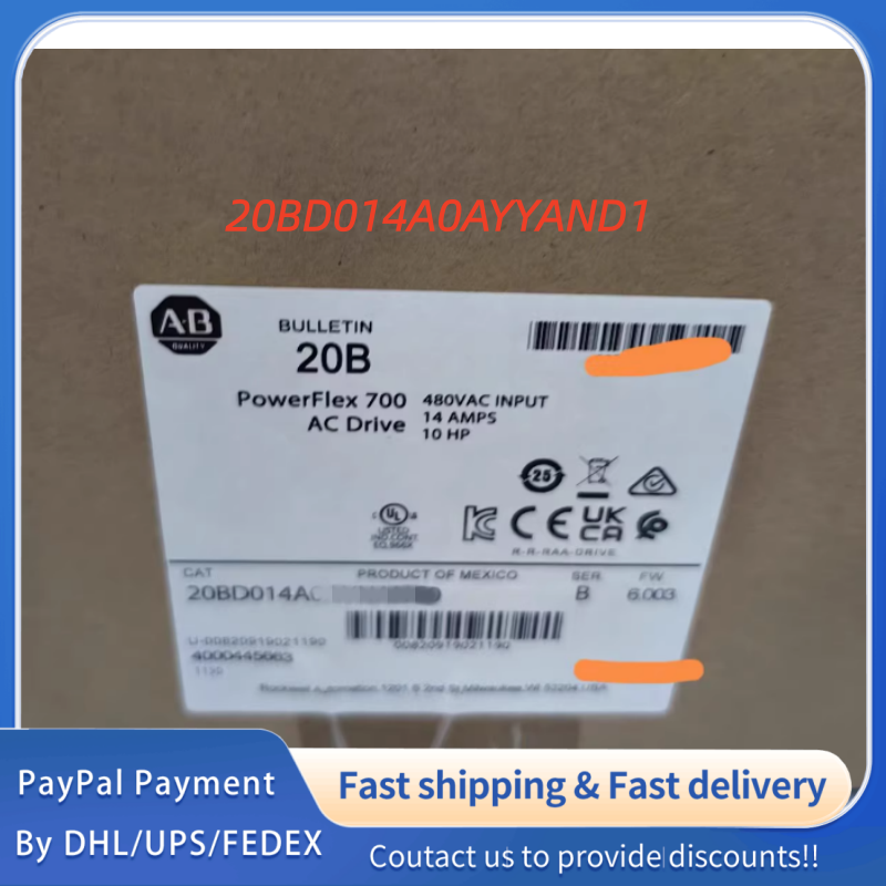 1PC NEW 20BD014A0AYYAND1  Allen‑Bradley (Rockwell Automation) PowerFlex 700 AC  Drive  #QYM001 J1688