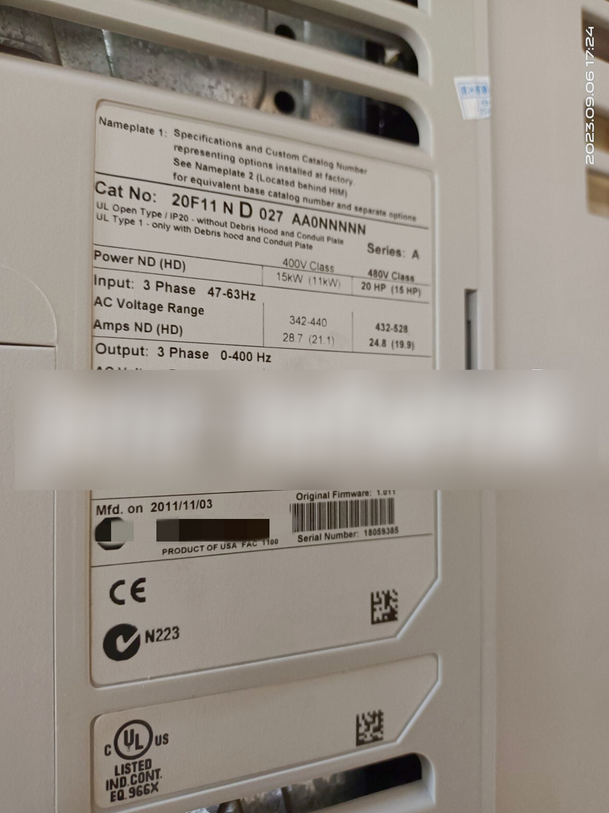 1PC USED 20F11ND027AA0NNNNN Allen-Bradley PowerFlex 753 AC Drive Tested working #lyd001&j1688