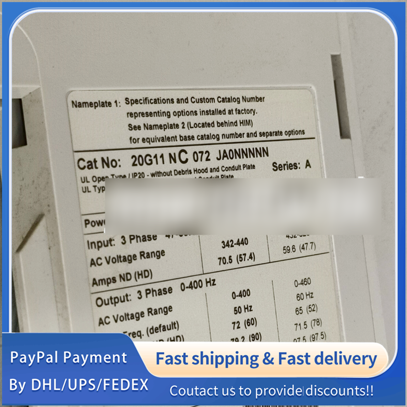 1PC USED 20G11NC072JA0NNNNN Allen-Bradley PowerFlex AC Drive Tested working #lyd001&j1688
