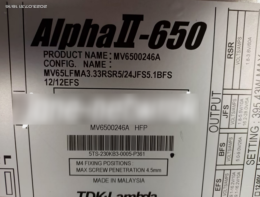 1PC USED MV6500246A TDK-Lambda Alpha II-650 Power Module Tested working #lyd001&j1688