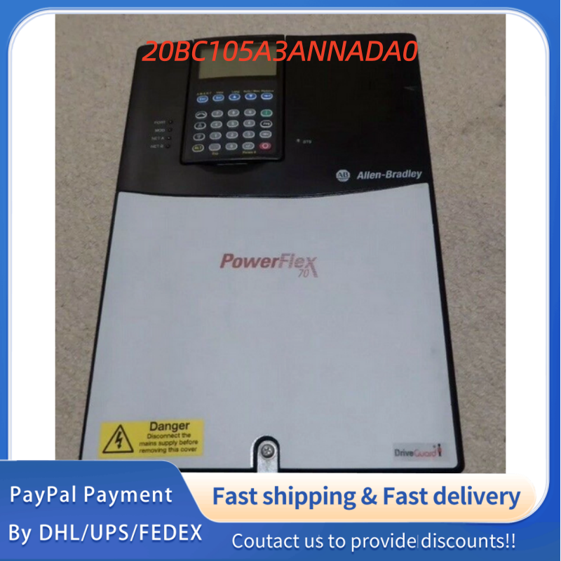 1PC used 100% tested  20BC105A3ANNADA0  an Allen-Bradley PowerFlex 700 AC variable frequency drive for medium-power industrial motor control, featuring standard I/O  #QYM001 J1688