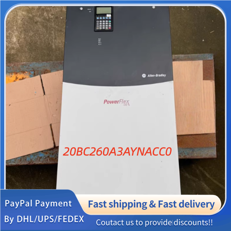1PC used 100% tested 20BC260A3AYNACC0 an Allen‑Bradley PowerFlex 700 AC drive with embedded EtherNet/IP communication, enhanced 24V I/O, no encoder feedback, integrated CE filter & CM choke, open‑type enclosure  #QYM001 J1688