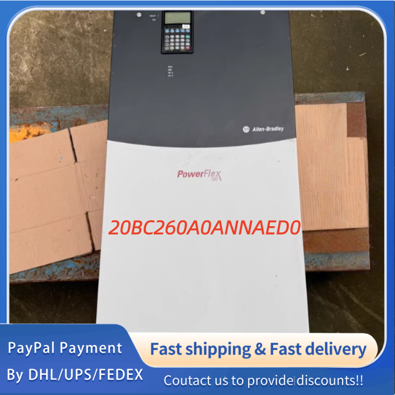 1PC used 100% tested 20BC260A0ANNAED0 an Allen‑Bradley PowerFlex 700 AC drive with standard I/O, encoder feedback, integrated CE filter & CM choke, open‑type enclosure, no embedded communication module  #QYM001 J1688