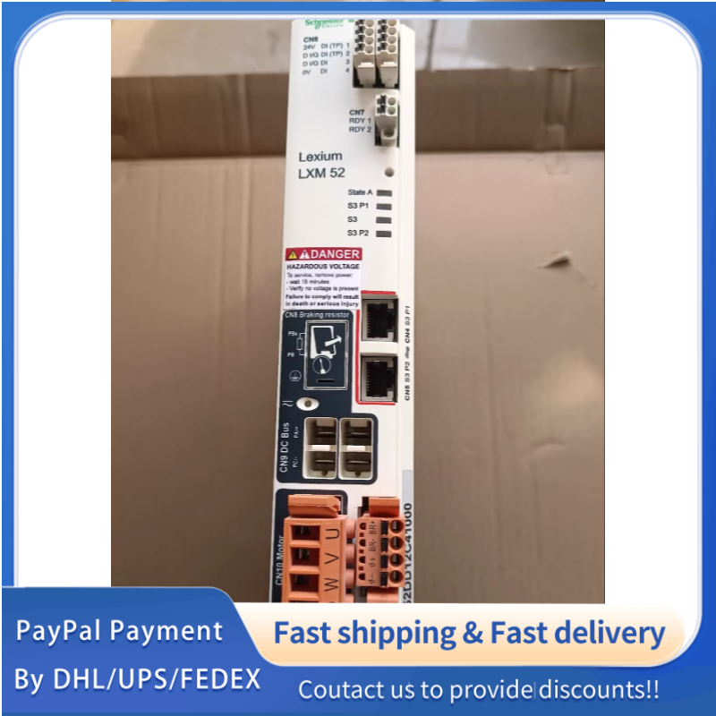 1PC used working  LXM52DD12C41000  Schneider Lexium 52 Single‑Axis Servo Drive, 3‑phase 208–480V, 3A Continuous Output, 12A Peak, SERCOS III, STO, IP20 #QYM001