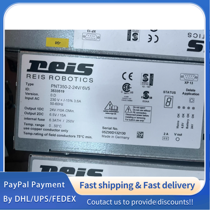 1PC used working  PNT350-2-24V/6V5 3533519 Reis Robot Power Supply 350W #QYM001