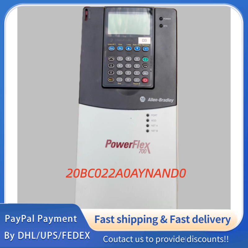 1PC used 100% tested  20BC022A0AYNAND0 Allen‑Bradley PowerFlex 700 AC Drive,11 kW (15 HP) Normal Duty; 7.5 kW (10 HP) Heavy Duty  #QYM001 J1688