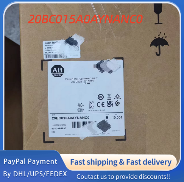 1PC NEW 20BC015A0AYNANC0  Allen‑Bradley (Rockwell Automation) PowerFlex 700 AC Drive Adjustable Frequency AC Drive #QYM001 J1688