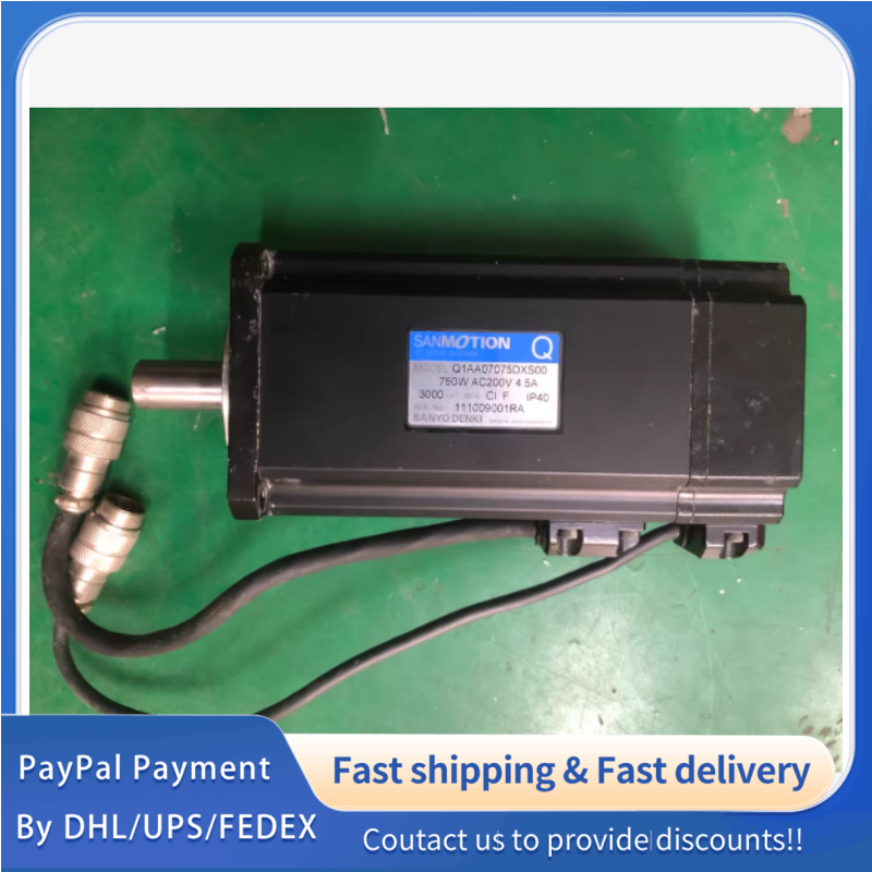 1PC used 100% tested  Q1AA07075DXS00 Sanyo Denki SANMOTION Q Series AC Servo Motor   #QYM001