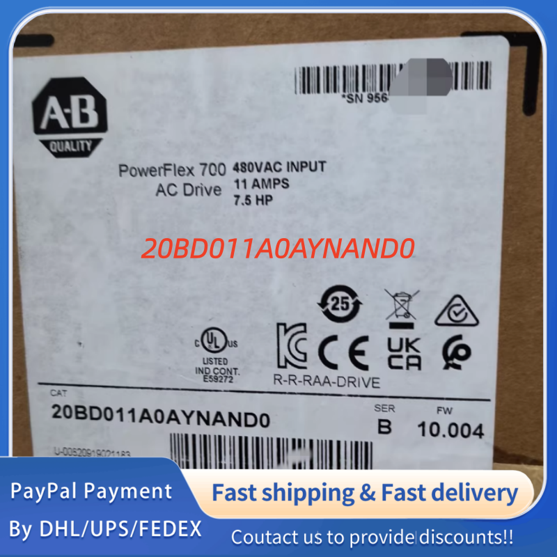 1PC NEW 20BD011A0AYNAND0 Allen‑Bradley (Rockwell Automation) PowerFlex 700 AC  Drive  #QYM001 J1688