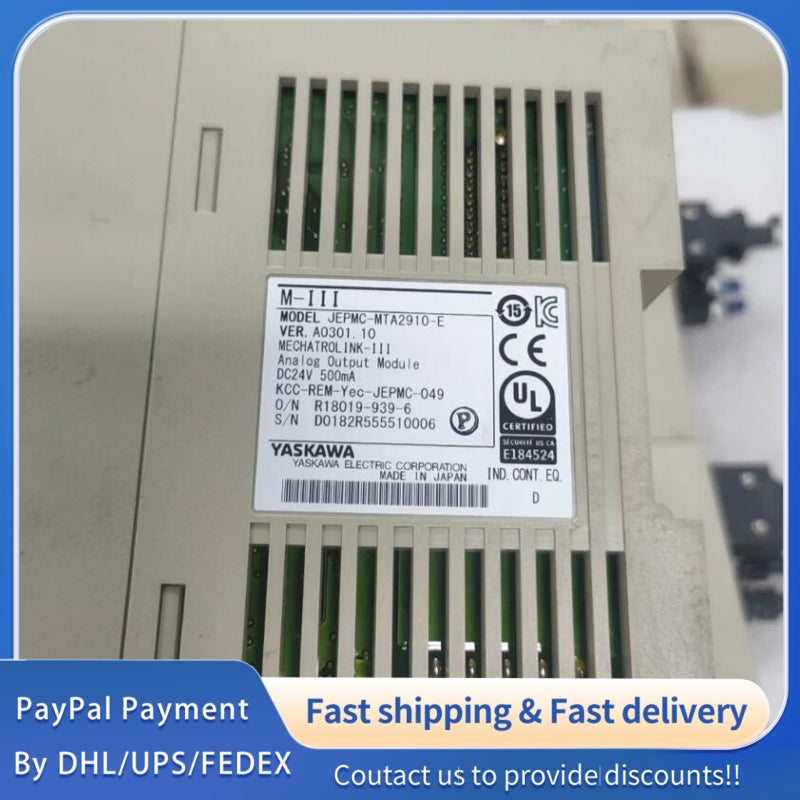 1  PCS  USED Yaskawa M-III Controller JEPMC-MTA2910-E  #LYQ007