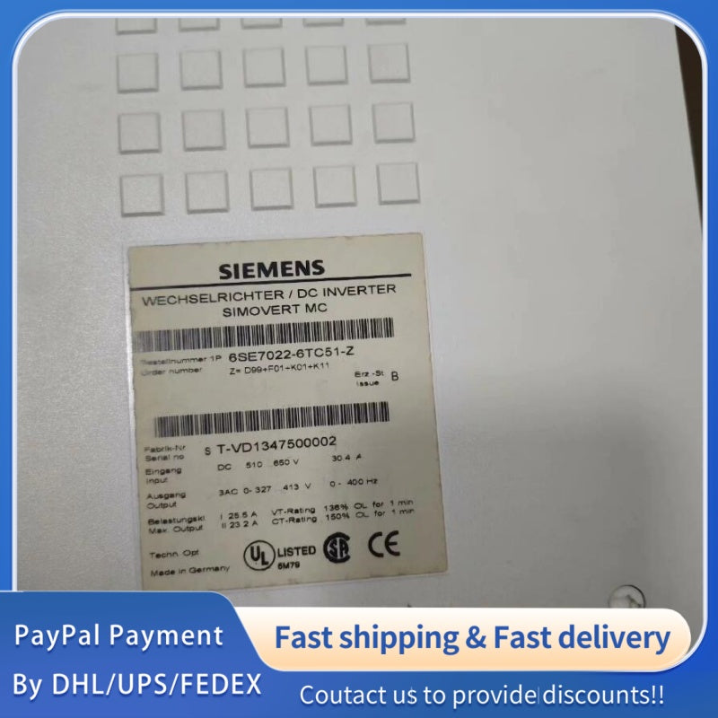 1PC for used  Siemens Inverter 6SE7022-6TC51-Z  #LYQ007