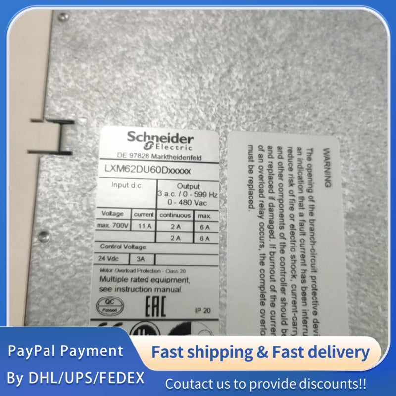 1  PCS USED Schneider Servo Drive LXM62DU60Dxxxxx #LYQ007