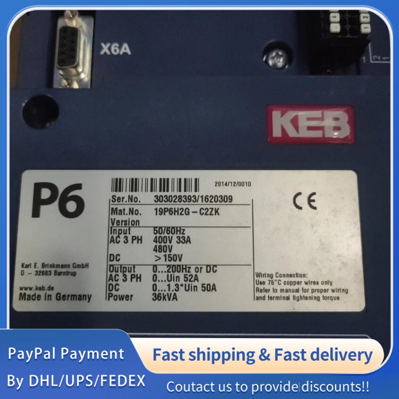 1PCS NEW KEB P6 Inverter 19P6H2G-C2ZK#LYQ007