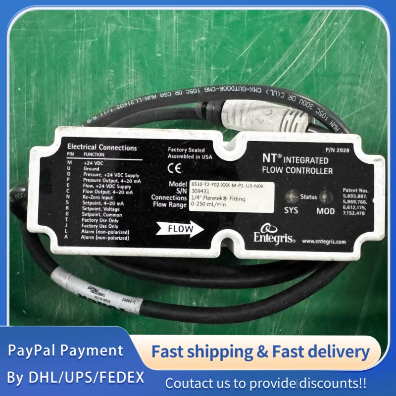 1  PCS used Entegris NT Integrated Flow Controller 6510-T2-F02-XXX-M-P1-U3-N09 #LYQ007