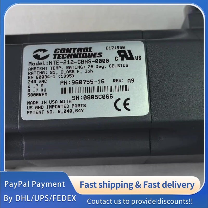 1  PCS used Control Techniques NTE-212-CBNS-0000 motor #LYQ007