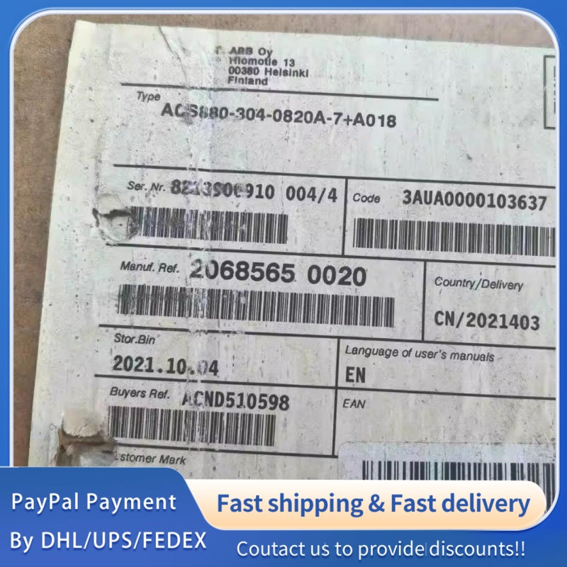 1  PCS used ABB Rectifier Unit ACS880-304-0820A-7+A018 #LYQ007
