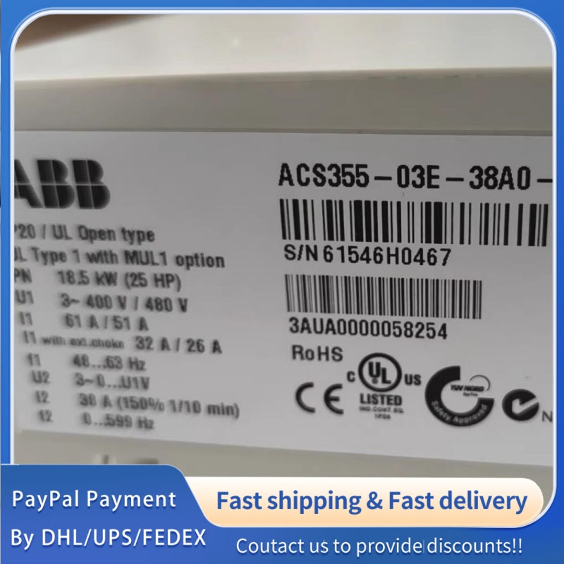 1  PCS  used ABB Inverter ACS355-03E-38A0-4 #LYQ007