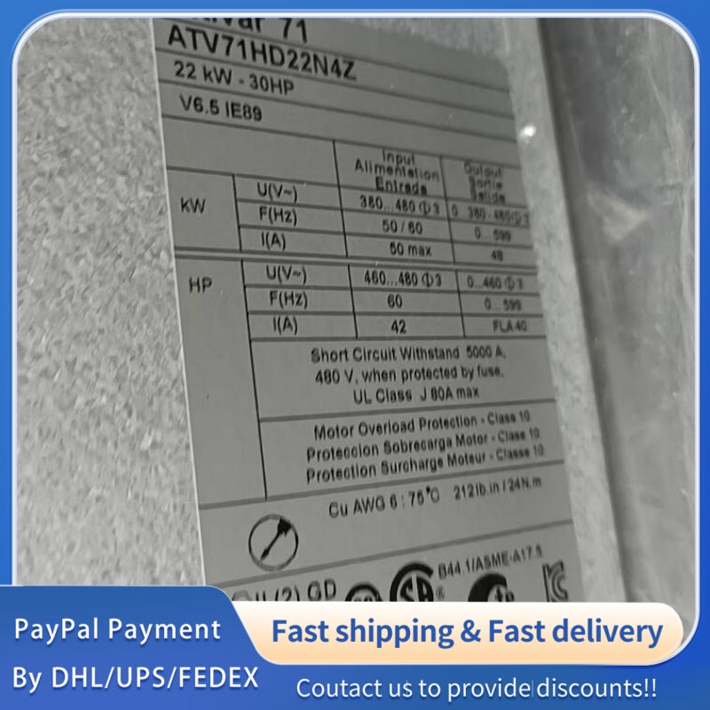 1  PCS used Schneider Inverter ATV71HD22N4Z #LYQ007