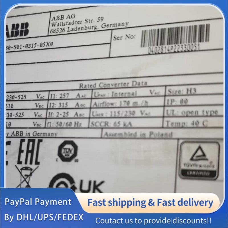 1  PCS used ABB DC Drive DCS880-S01-0315-05X0 #LYQ007