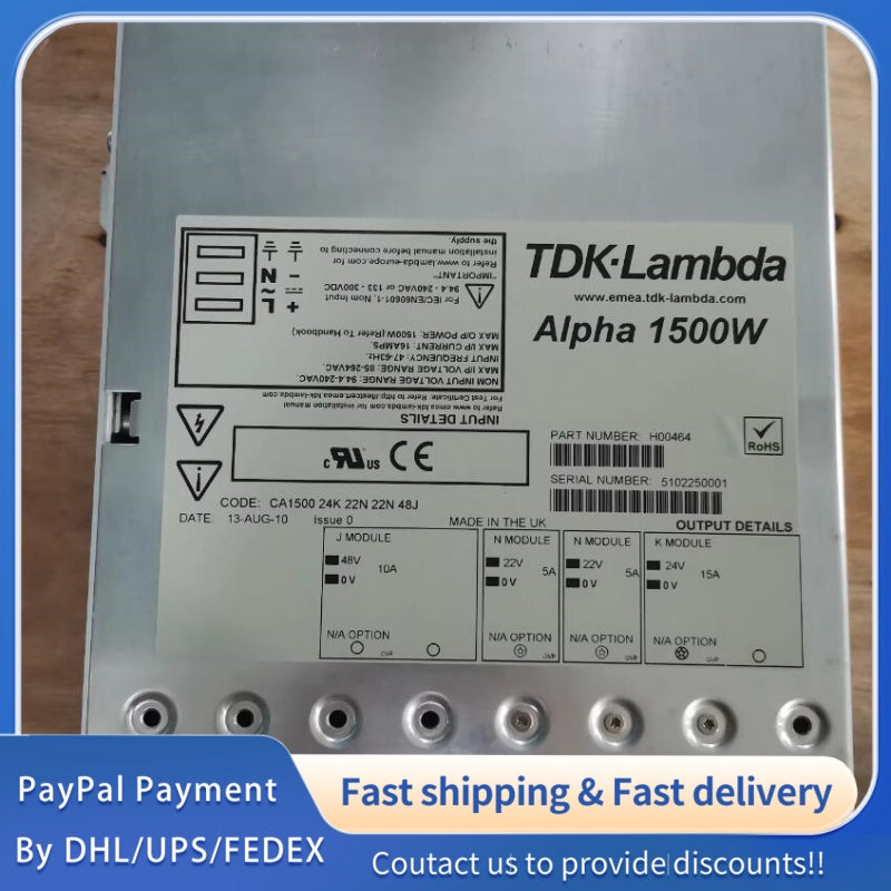1  PCS USED Lambda Alpha Power Supply CA1500 24K 22N 22N 48J #LYQ007
