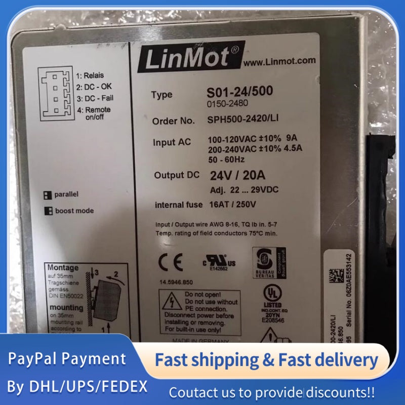 1  PCS used LinMot Power Supply S01-24/500  #LYQ007