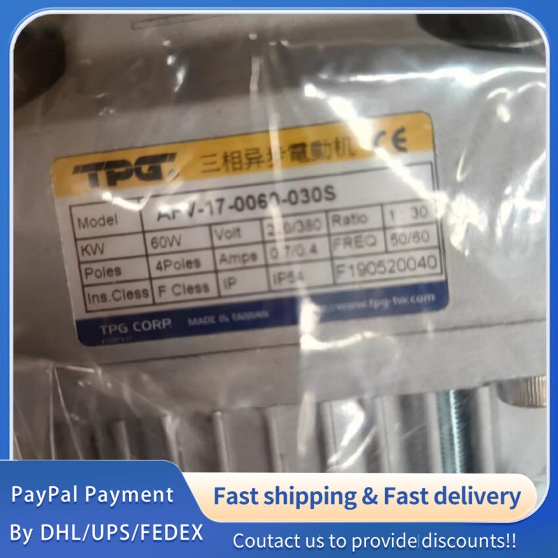 1  PCS USED TPG AFV‑17‑0060‑030S Right‑Angle Spiral Bevel Gear Motor#LYQ007