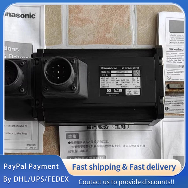 1  PCS used Panasonic MSMA102PIH (MINAS A4 Series) Servo Motor #LYQ007