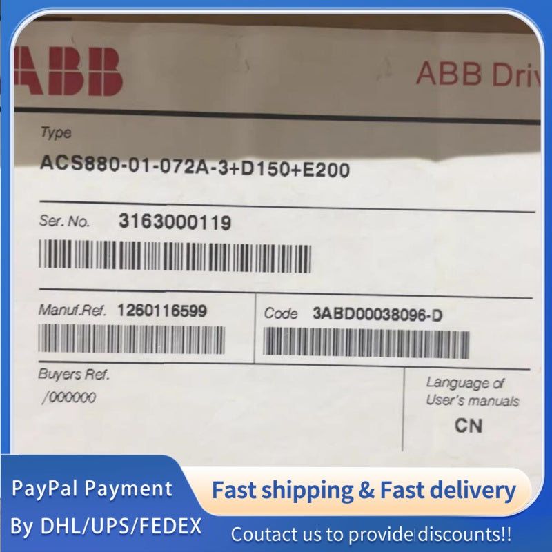 1  PCS new ABB ACS880-01-072A-3+D150+E200 inverter #LYQ007