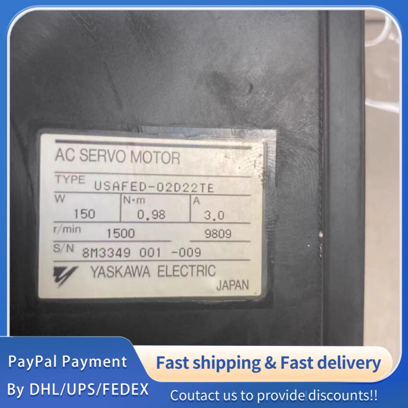1  PCS used Yaskawa USAFED-02D22TE AC Servo Motor #LYQ007