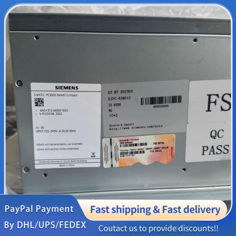 1  PCS Siemens SIMATIC IPC3000 Smart V3 6AG4010-6BB33-1XX5 computer#LYQ007