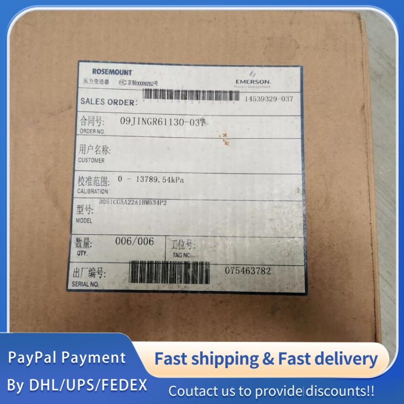 1  PCS new Rosemount 3051CG5A22A1BM5B4P2 Coplanar Gauge Pressure Transmitter#LYQ007