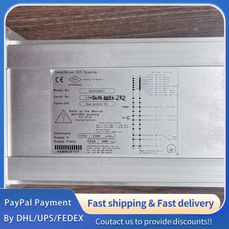 1  PCS USED HAMWORTHY SmartScan 121 Flame Scanner 363920587 #LYQ007