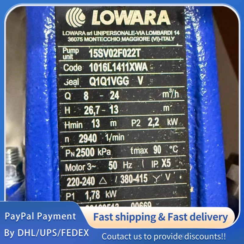 1  PCS  NEW LOWARA 15SV02F022T (Xylem) pump #LYQ007