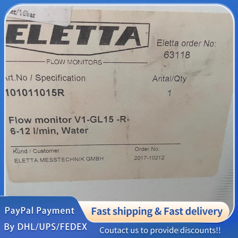 1  PCS new ELETTA Flow Switch V1-GL15-R-6-12 l/min #LYQ007