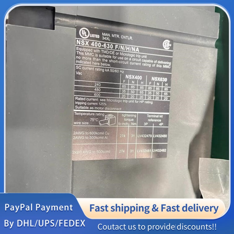 1  PCS new Schneider Electric ComPact NSX400H 400A 3P #LYQ007