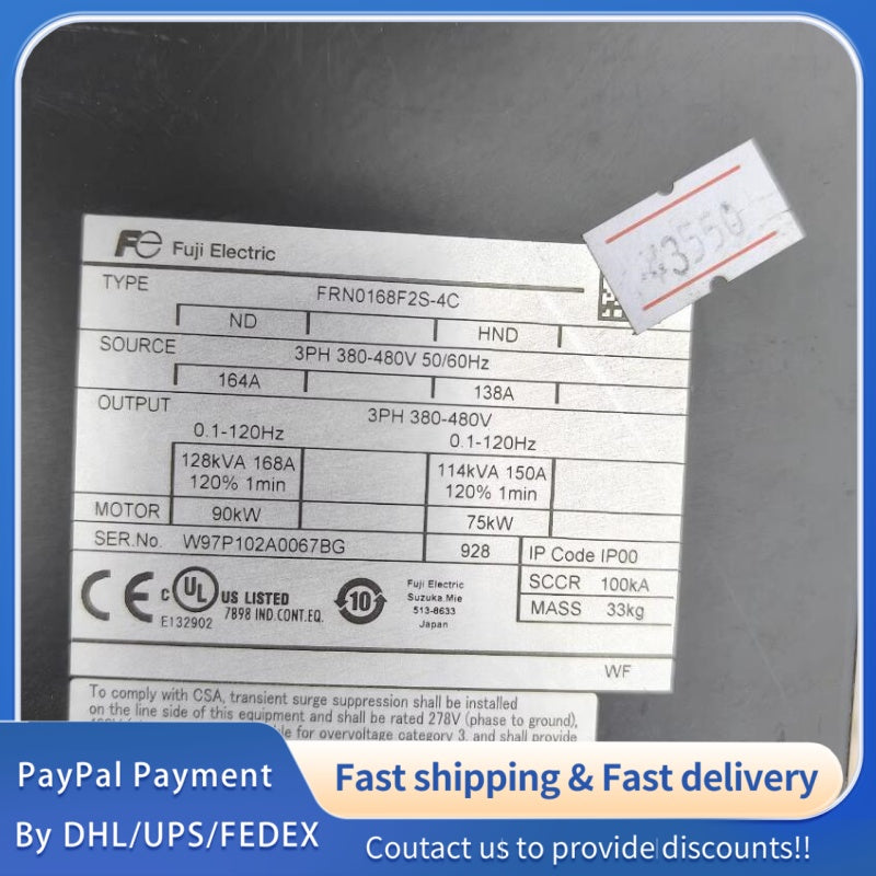 1  PCS  USED Fuji Electric Inverter FRN0168F2S‑4C #LYQ007