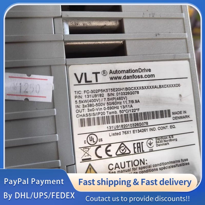1  PCS used Danfoss VLT® AutomationDrive FC-302P5K5T5E20H1BGCXXX #LYQ007