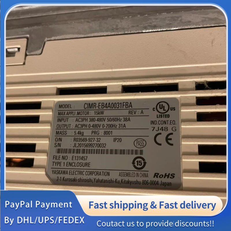 1  PCS  USED YASKAWA E1000 Inverter CIMR-EB4A0031FBA#LYQ007