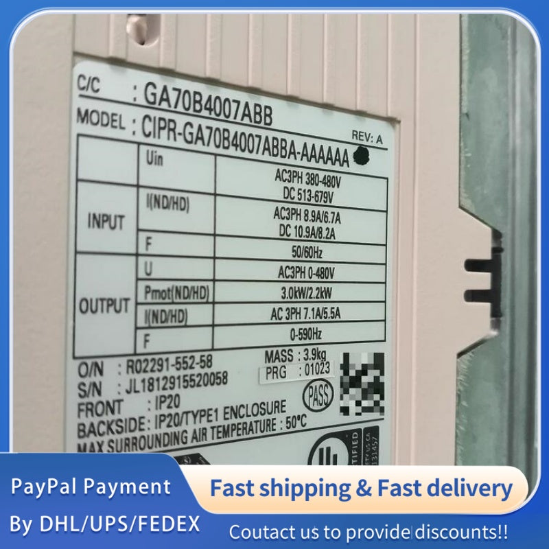 1  PCS  USED Yaskawa GA700 Inverter CIPR‑GA70B4007ABBA #LYQ007