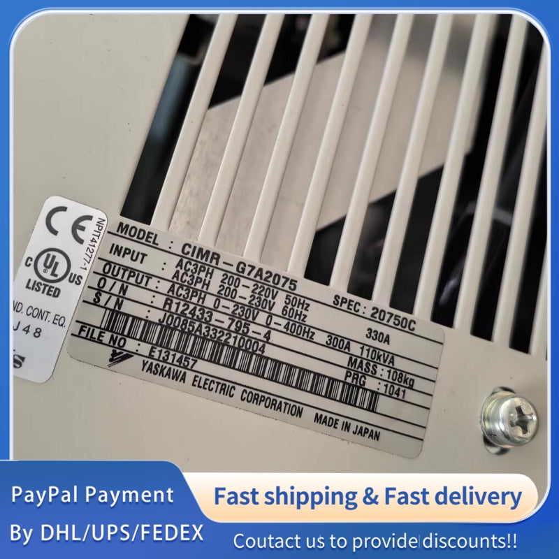 1  PCS new Yaskawa Varispeed G7 Inverter CIMR-G7A2075 (75kW, 220V) #LYQ007