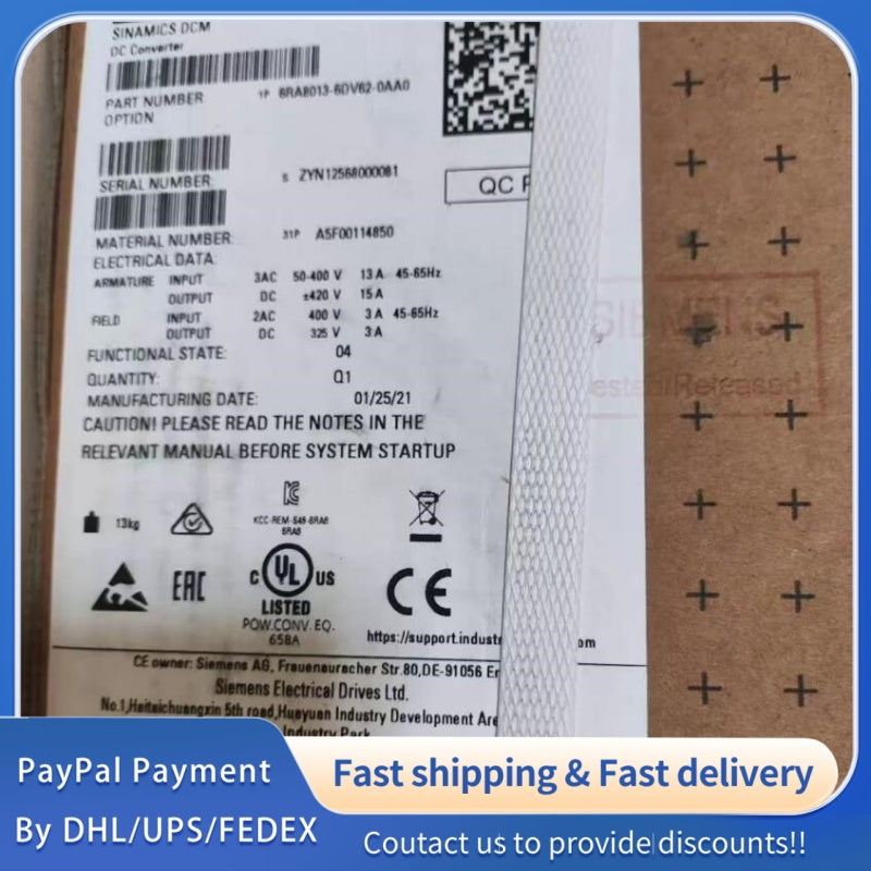 1  PCS NEW Siemens 6RA8013-6DV62-0AA0 SINAMICS DCM DC Drive #LYQ007