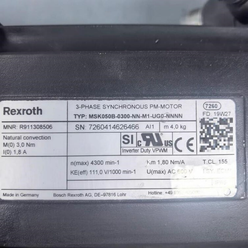 1 pc for used Rexroth Servo Motor MSK040B-0300-NN-M1-UG0-NNNN (R911308506)#LYQ007