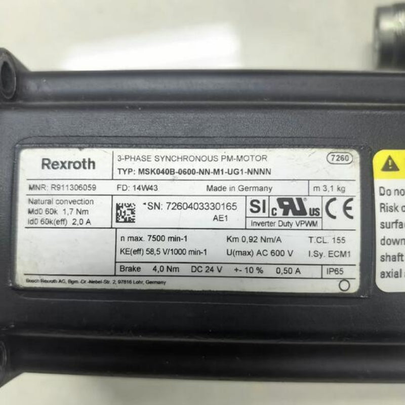 1 pc for used Rexroth Servo Motor MSK040B-0600-NN-M1-UG1-NNNN #LYQ007