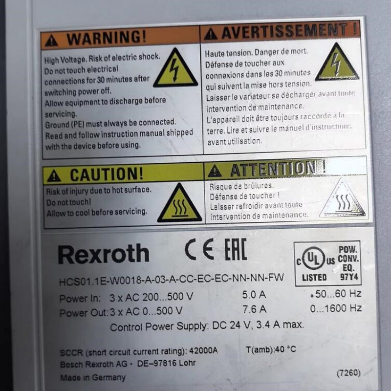 1 pc used Bosch Rexroth  HCS01.1E-W0018-A-03-A-CC-EC-EC-NN-NN-FW servo drive #LYQ007