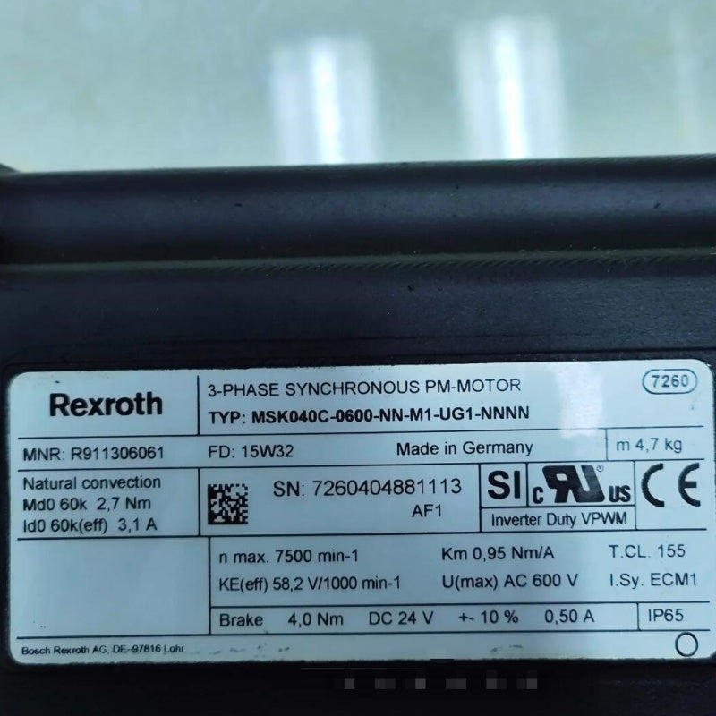 1PCS USED Bosch Rexroth Servomotor MSK040C-0600-NN-M1-UG1-NNNN #LYQ007