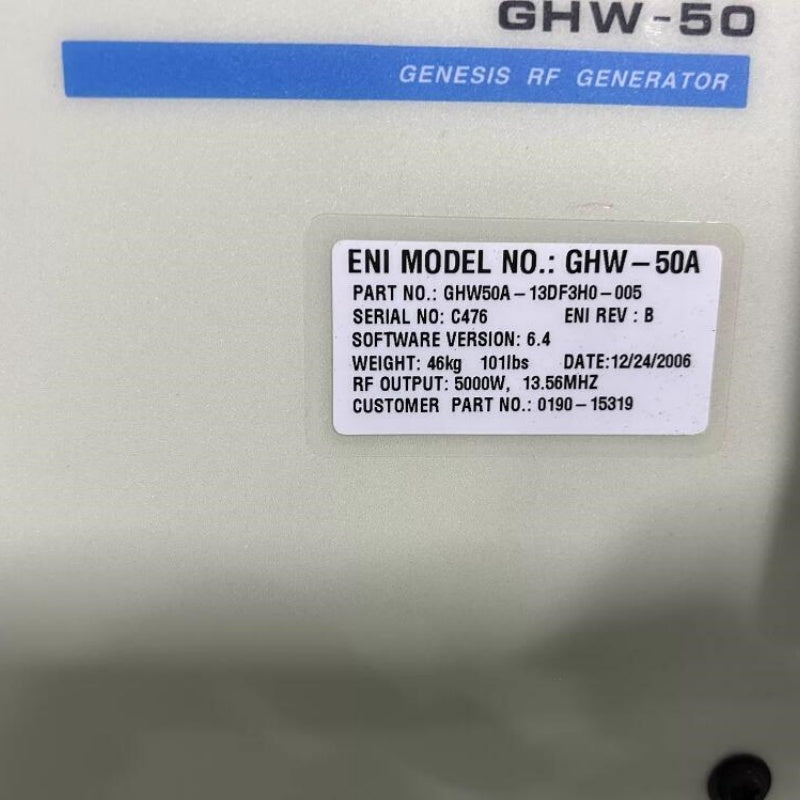 1 PCS used ENI GHW-50A (GHW50A-13DF3H0-005) RF Generator #LYQ007