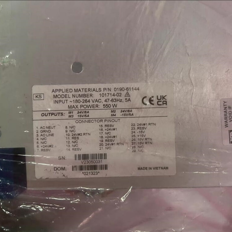 1 PCS used APPLIED MATERIALS (AMAT) 0190-61144 Power Supply #LYQ007